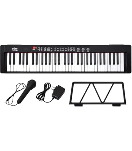 RiZKiZ リズキズ　電子キーボード 電子ピアノ　スリムタイプ 【61鍵盤】 Amazon | RiZKiZ 電子キーボード スリムタイプ 【61鍵盤】 & カバー